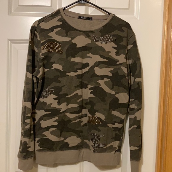 Max Jeans Camo Print Beaded Sweatshirt. sizeS - Picture 1 of 7